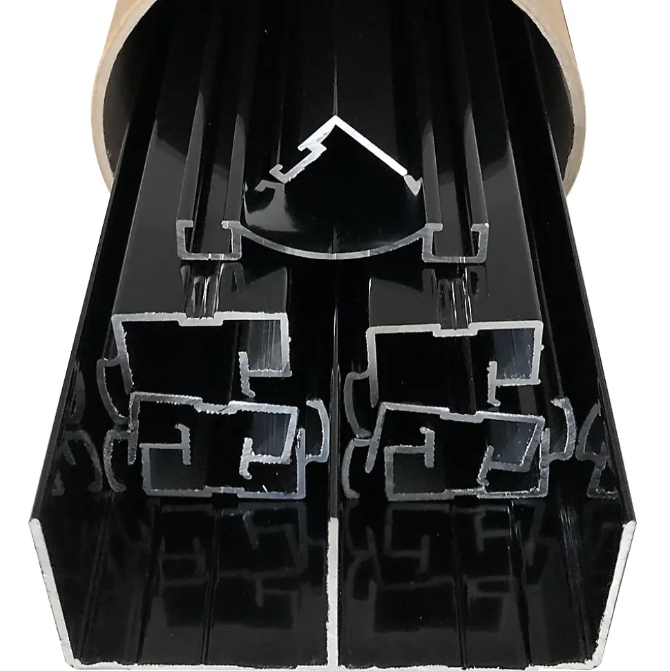 Kit de quincaillerie Styldoor en alu pour placard coulissant avec freins et balais H2.5m x L3m, 3 vantaux, finition Laqué Noir