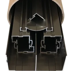 Kit de quincaillerie Styldoor en alu pour placard coulissant avec freins et balais H2.5m x L2m, 2 vantaux, finition Poli Bronze