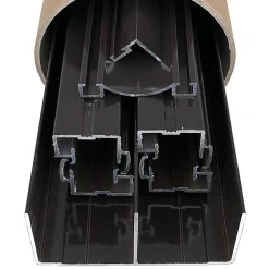 Kit de quincaillerie Styldoor en alu pour placard coulissant avec freins et balais H2.5m x L3m, 2 vantaux, finition Taupe Brun