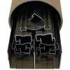 Kit de quincaillerie Styldoor en alu pour placard coulissant avec freins et balais H2.5m x L3m, 3 vantaux, finition Poli Bronze