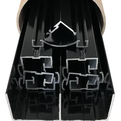 Kit de quincaillerie Styldoor en alu pour placard coulissant H2.5m x L3m, 3 vantaux, finition Laqué Noir