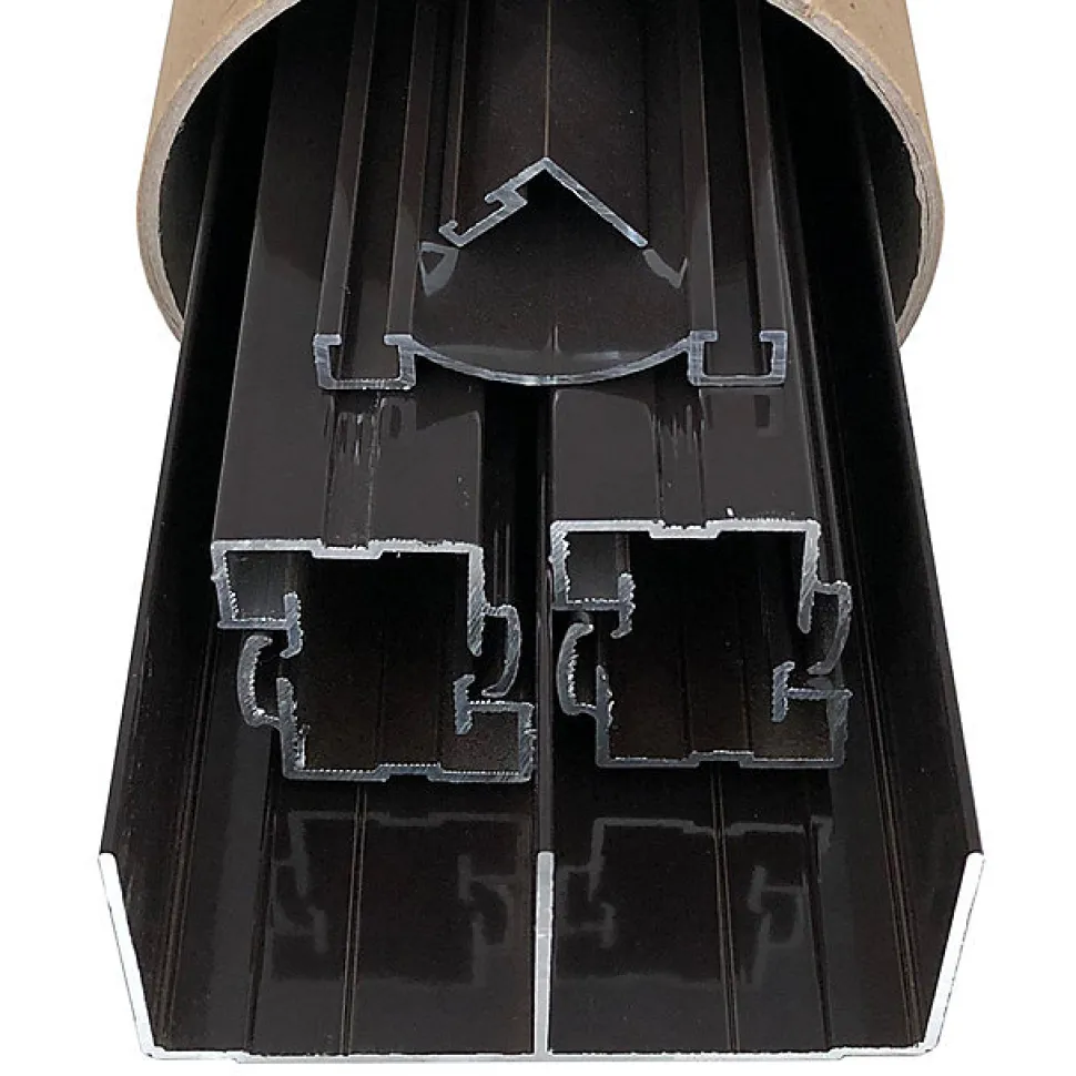Kit de quincaillerie Styldoor en alu pour placard coulissant H2.5m x L3m, 2 vantaux, finition Taupe Brun