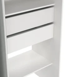 Kit dressing 1 colonne miroir blanc avec rideau Tvilum H. 200,4 x L. 200 x P. 52,1 cm