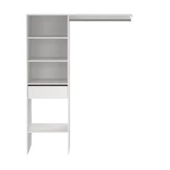 Kit dressing 1 colonne réversible avec tiroir coloris blanc Nyssa H. 200 x L. 150 x P. 45 cm