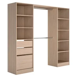 Kit dressing 2 colonnes Isha décor chêne H. 200 cm x L. 220 cm x P. 48,2 cm