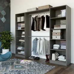 Kit dressing 2 colonnes Qazar décor chêne grisé H.200 cm x L.220 cm x P.48 cm