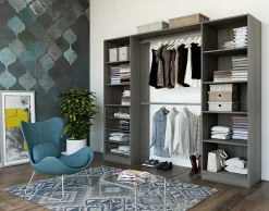 Kit dressing 2 colonnes Qazar décor chêne grisé H.200 cm x L.220 cm x P.48 cm