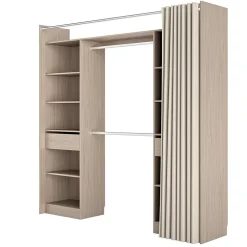 Kit dressing 2 colonnes réversibles avec 2 tiroirs effet chêne Balsam H. 220 x L. 220 x P. 48 cm