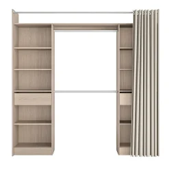 Kit dressing 2 colonnes réversibles avec 2 tiroirs effet chêne Balsam H. 220 x L. 220 x P. 48 cm