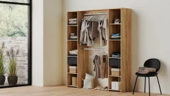 Kit dressing 2 colonnes Sonoma décor chêne H.200 x L.180 x P.40 cm