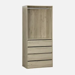 Kit dressing modulable avec 4 éléments. naturel. panneaux stratifiés