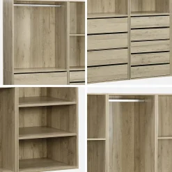 Kit dressing modulable avec 4 éléments. naturel. panneaux stratifiés