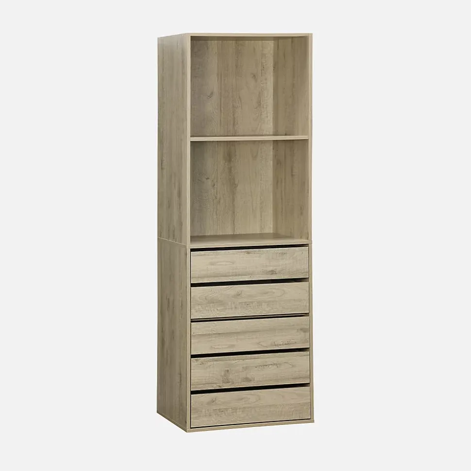Kit dressing modulable avec 4 éléments. naturel. panneaux stratifiés