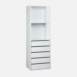 Kit dressing modulable avec 4 éléments. blanc. panneaux stratifiés
