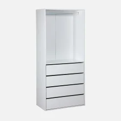 Kit dressing modulable avec 4 éléments. blanc. panneaux stratifiés