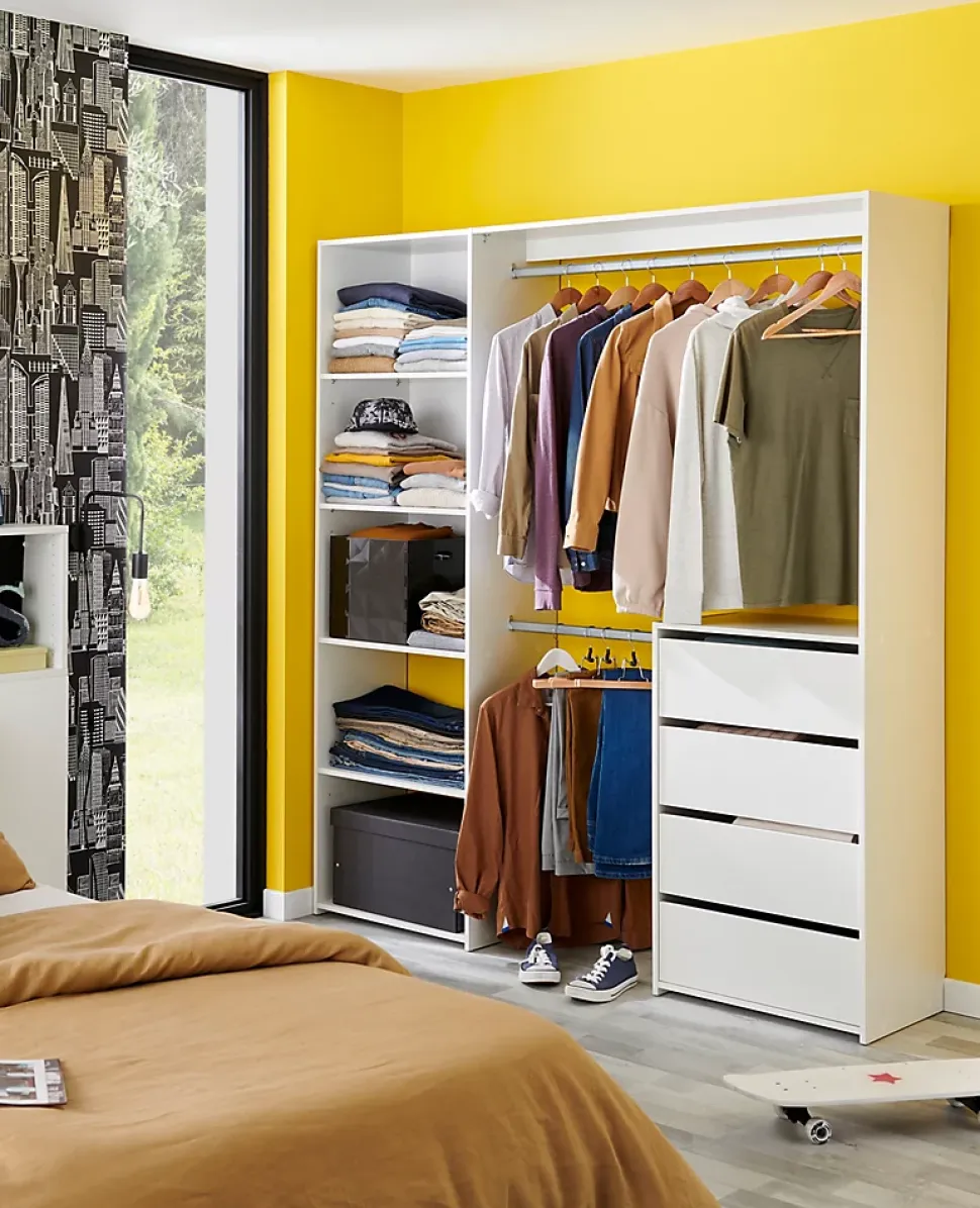 Kit dressing ouvert blanc Karisma 1 colonne L. 181,5 x H. 200,4 x P. 39,95 cm