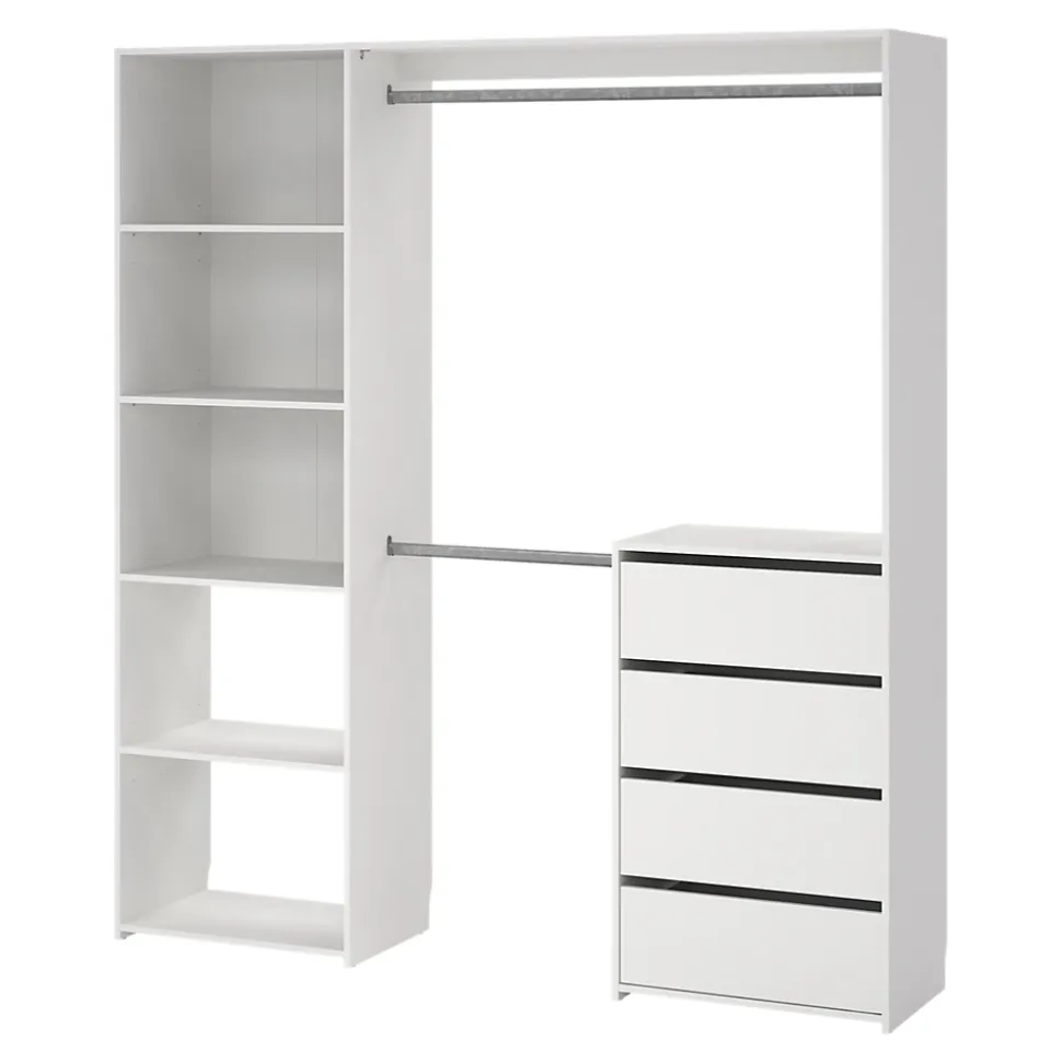 Kit dressing ouvert blanc Karisma 1 colonne L. 181,5 x H. 200,4 x P. 39,95 cm