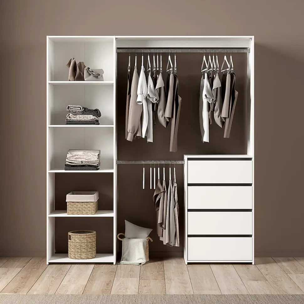 Kit dressing ouvert blanc Karisma 1 colonne L. 181,5 x H. 200,4 x P. 39,95 cm