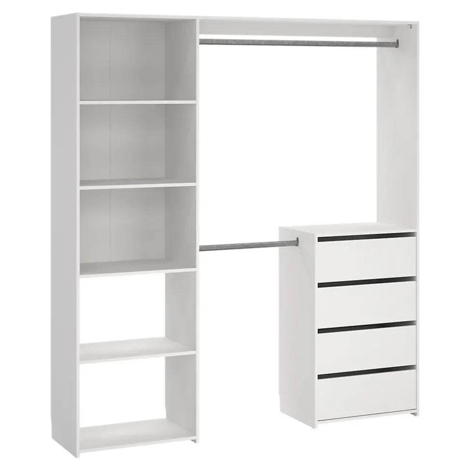 Kit dressing ouvert blanc Karisma 1 colonne L. 181,5 x H. 200,4 x P. 39,95 cm