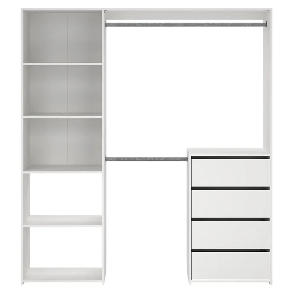 Kit dressing ouvert blanc Karisma 1 colonne L. 181,5 x H. 200,4 x P. 39,95 cm