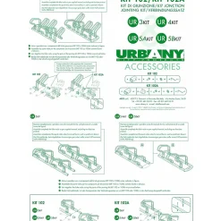 Kit jonction avec supports de fixation, pour assembler ensemble, les portes vélos compatibles.