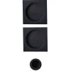 Kit pour porte coulissante bec de canne rosace carrée noire - NO021