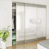 Kit SLID'UP 220 aluminium anodisé or pour 3 portes de placard coulissantes 18 mm - rail 2,7 m - 70 kg