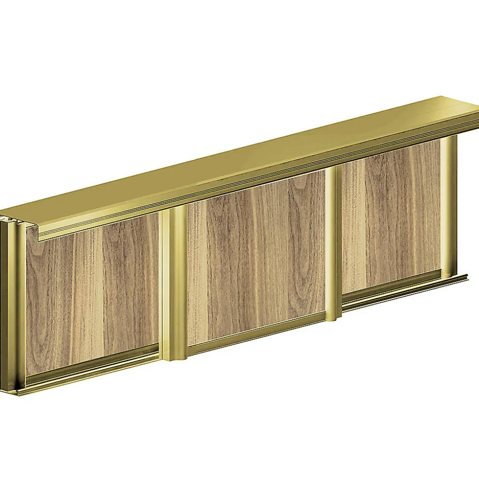 Kit SLID'UP 220 aluminium anodisé or pour 3 portes de placard coulissantes 18 mm - rail 2,7 m - 70 kg
