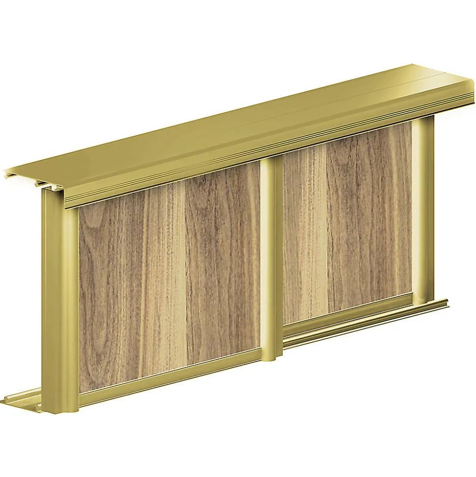 Kit SLID'UP 210 aluminium anodisé or pour 2 portes de placard coulissantes 16 mm - rail 1,8 m - 70 kg