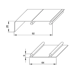 Kit SLID'UP 220 aluminium anodisé naturel pour 2 portes de placard coulissantes 18 mm - rail 1,8 m - 70 kg
