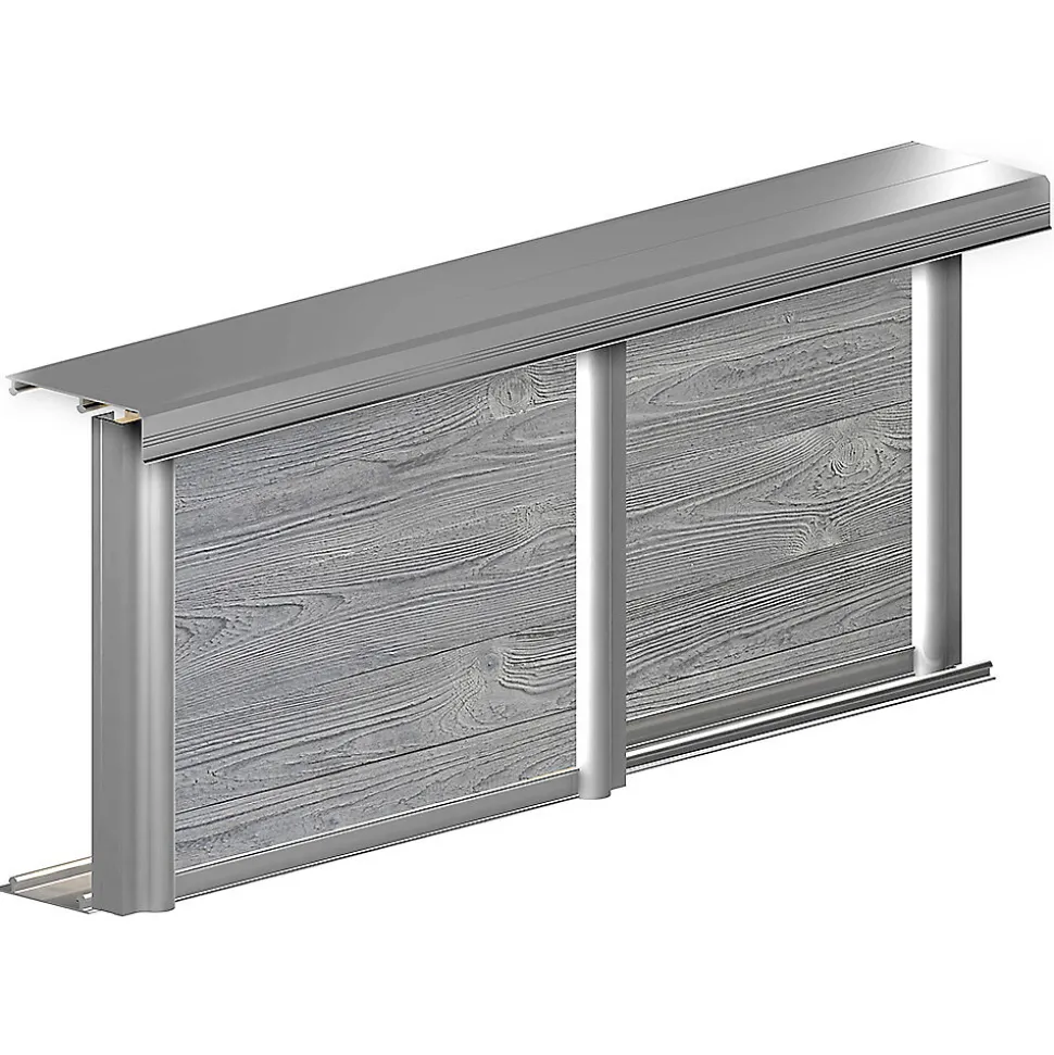Kit SLID'UP 230 aluminium anodisé naturel pour 2 portes de placard coulissantes 19 mm - rail 1,8 m - 70 kg