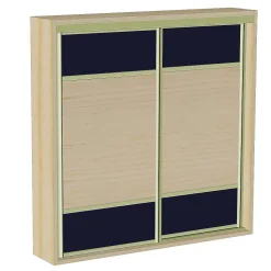 Kit SLID'UP 280 aluminium anodisé bronze pour 2 portes de placard coulissantes 18 mm - rail 2 m - 50 kg