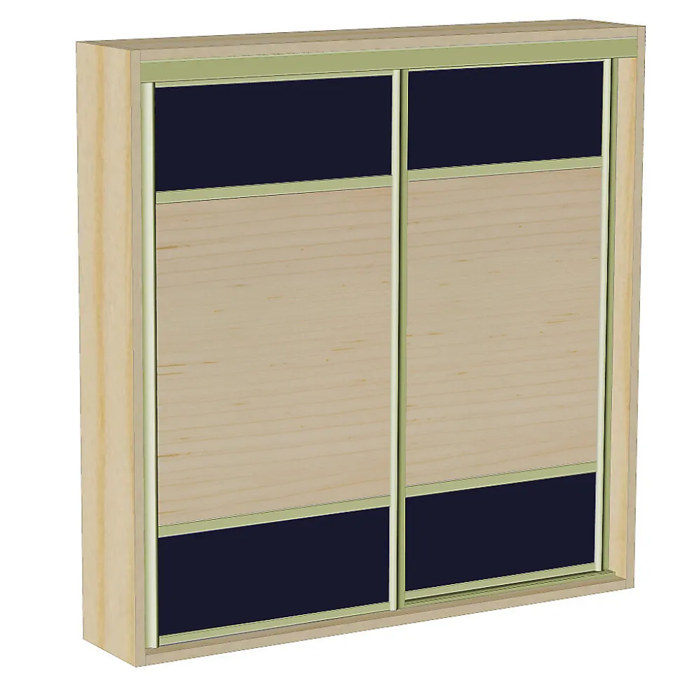 Kit SLID'UP 280 aluminium anodisé bronze pour 2 portes de placard coulissantes 18 mm - rail 2 m - 50 kg