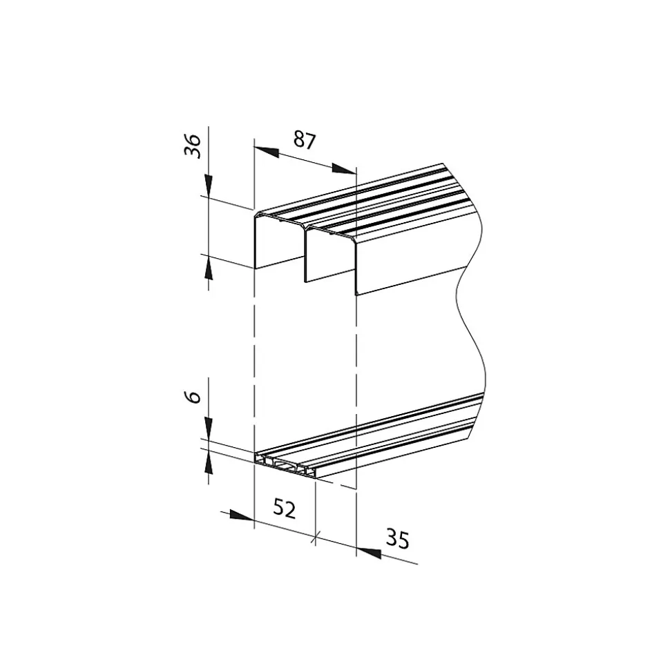 Kit SLID'UP 280 aluminium anodisé bronze pour 2 portes de placard coulissantes 18 mm - rail 2 m - 50 kg