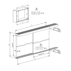 Kit SLID'UP 280 aluminium anodisé bronze pour 2 portes de placard coulissantes 18 mm - rail 2 m - 50 kg
