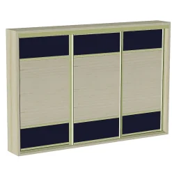 Kit SLID'UP 280 aluminium anodisé bronze pour 3 portes de placard coulissantes 18 mm - rail 3 m - 50 kg