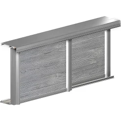 Kit SLID'UP 210 aluminium anodisé naturel pour 2 portes de placard coulissantes 16 mm - rail 1,8 m - 70 kg
