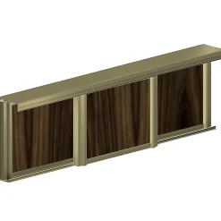 Kit SLID'UP 210 aluminium anodisé bronze pour 3 portes de placard coulissantes 16 mm - rail 2,7 m - 70 kg