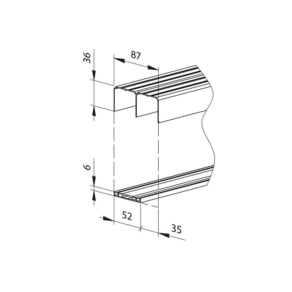Kit SLID'UP 280 aluminium anodisé argent pour 3 portes de placard coulissantes 18 mm - rail 3 m - 50 kg