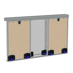 Kit SLID'UP 280 aluminium anodisé noir pour 3 portes de placard coulissantes 18 mm - rail 3 m - 50 kg