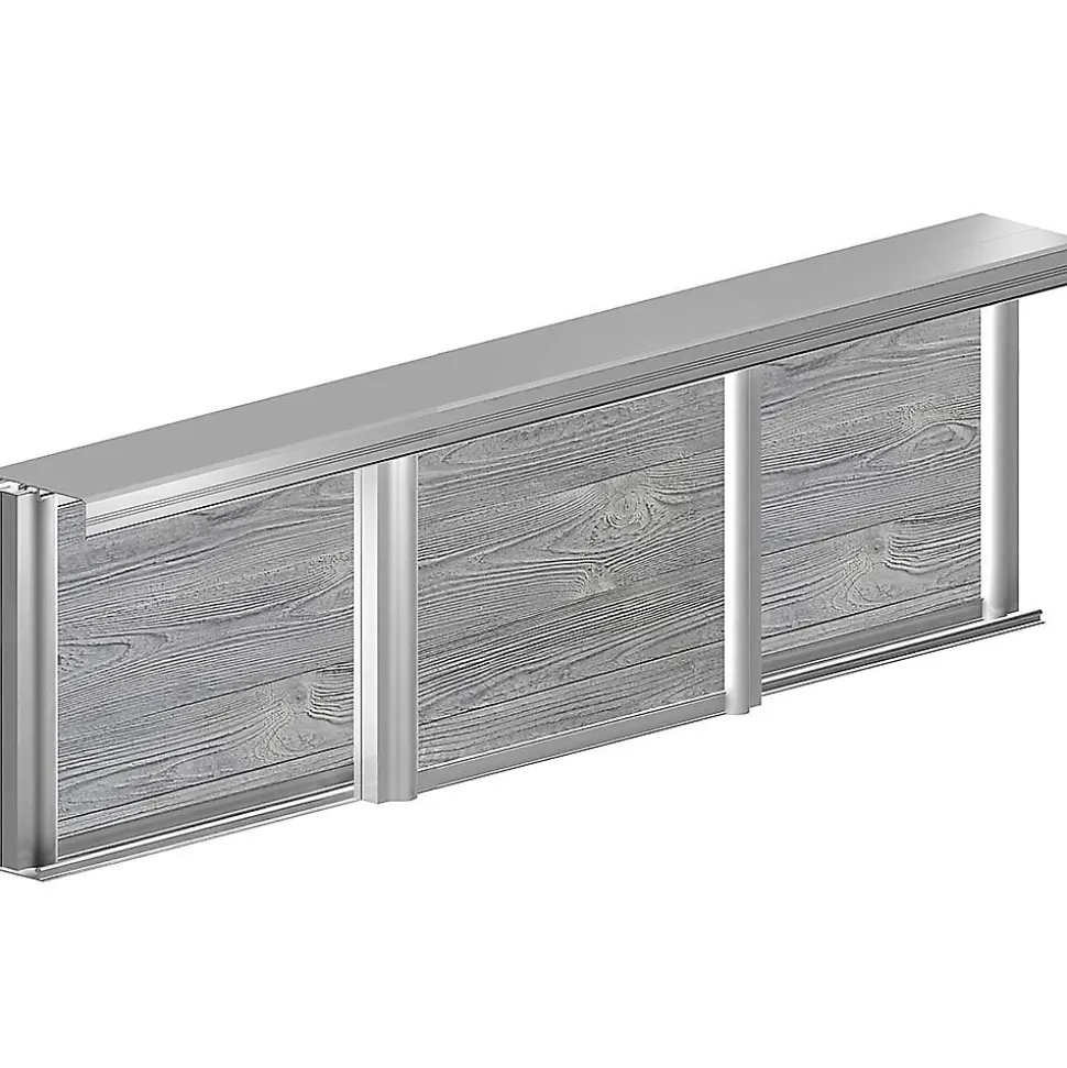 Kit SLID'UP 220 aluminium anodisé naturel pour 3 portes de placard coulissantes 18 mm - rail 2,7 m - 70 kg