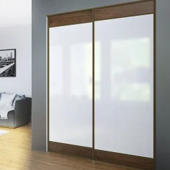Kit SLID'UP 230 aluminium anodisé bronze pour 2 portes de placard coulissantes 19 mm - rail 1,8 m - 70 kg