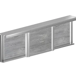 Kit SLID'UP 210 aluminium anodisé naturel pour 3 portes de placard coulissantes 16 mm - rail 2,7 m - 70 kg