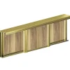 Kit SLID'UP 210 aluminium anodisé or pour 3 portes de placard coulissantes 16 mm - rail 2,7 m - 70 kg