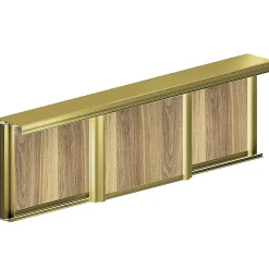 Kit SLID'UP 210 aluminium anodisé or pour 3 portes de placard coulissantes 16 mm - rail 2,7 m - 70 kg