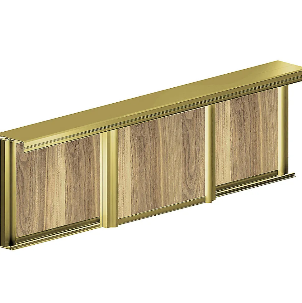 Kit SLID'UP 210 aluminium anodisé or pour 3 portes de placard coulissantes 16 mm - rail 2,7 m - 70 kg
