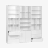 Kit étagère. bibliothèque décor bois blanc 9 éléments 100% modulable L 210 x P 35 x H 210cm - Kompo