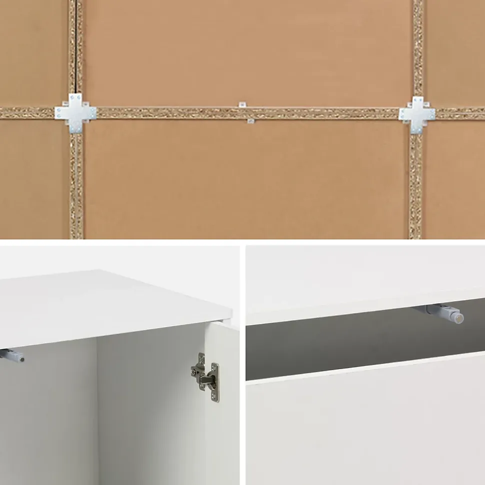 Kit étagère. bibliothèque décor bois blanc 9 éléments 100% modulable L 210 x P 35 x H 210cm - Kompo