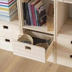 Kit tiroirs en pin massif pour étagères Dinamic