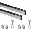 Kit tube de penderie 30x15 mm en acier